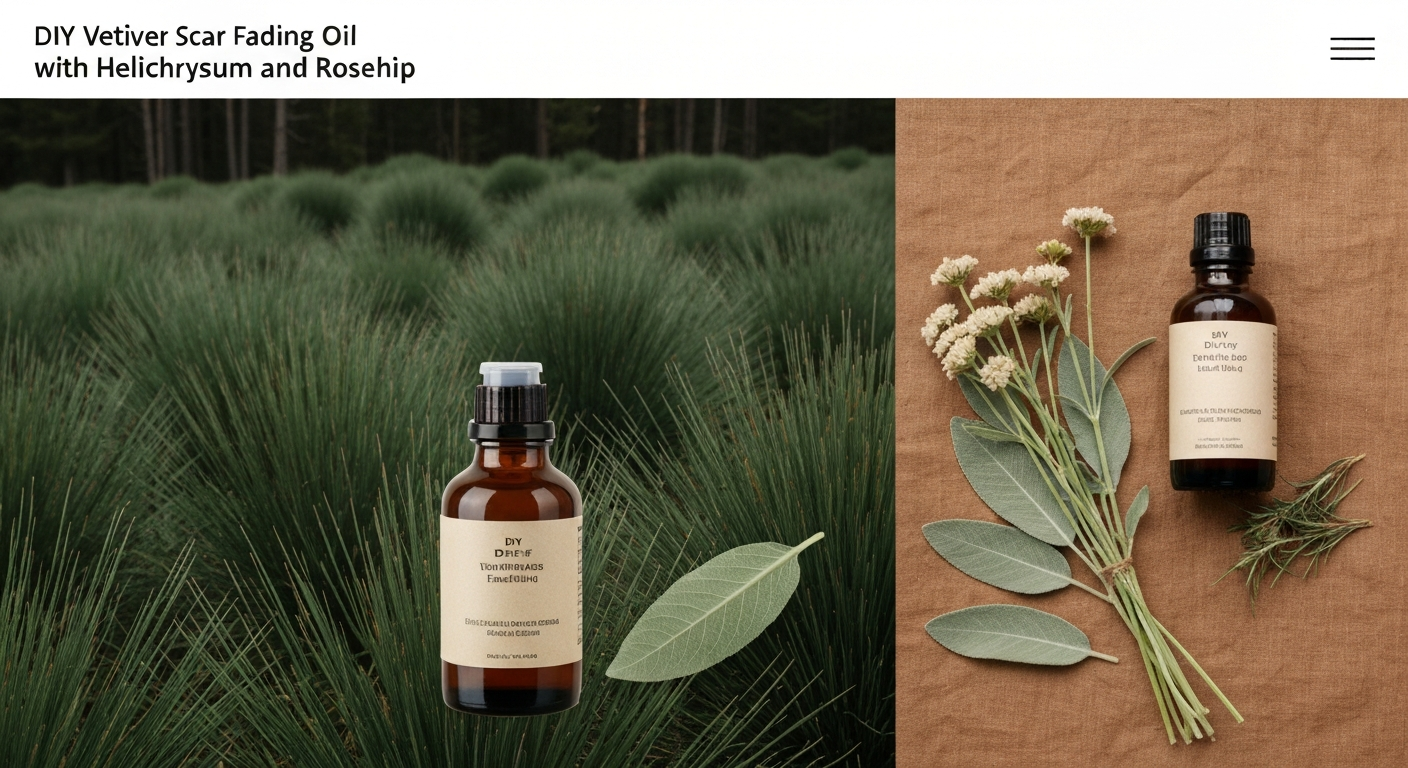 DIY Vetiver Scar Fading Oil with Helichrysum and Rosehip