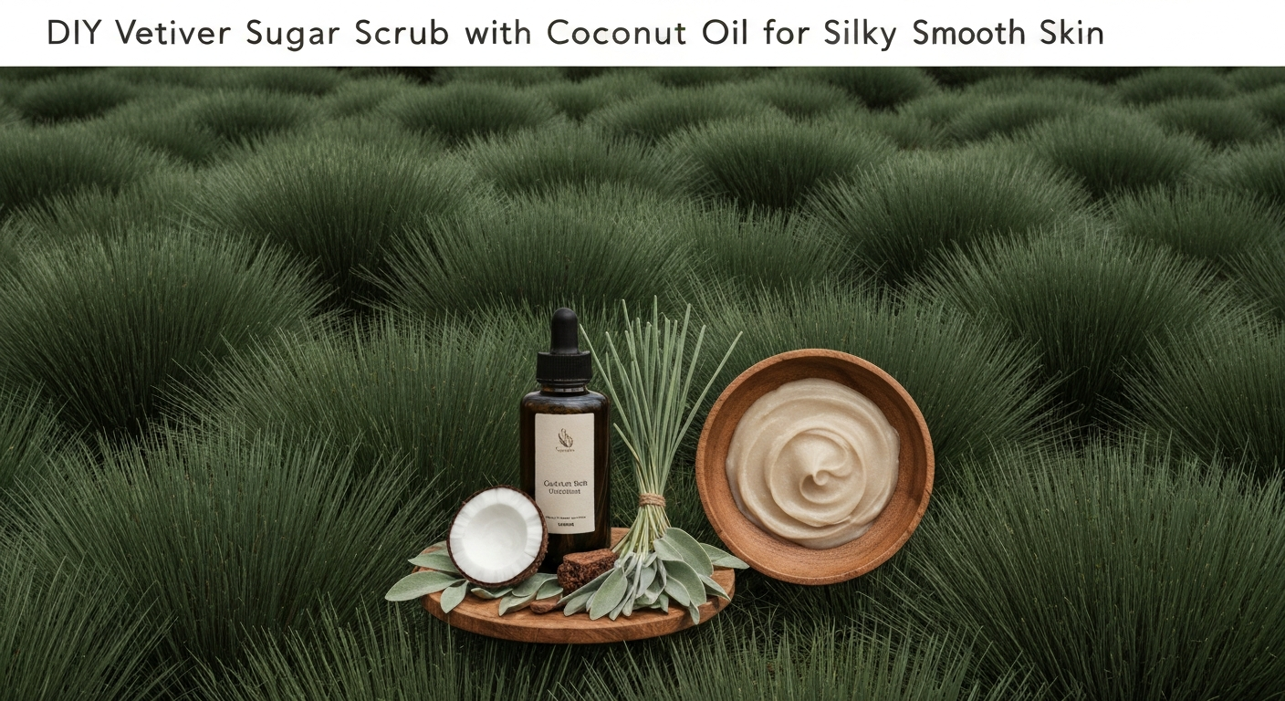 DIY Vetiver Sugar Scrub with Coconut Oil for Silky Smooth Skin