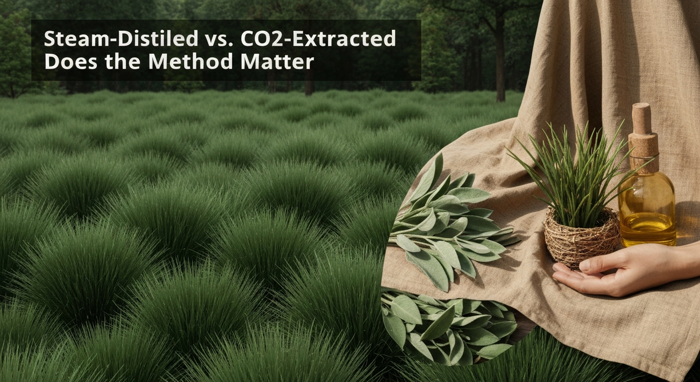Steam-Distilled vs. CO2-Extracted Vetiver Oil: Does the Method Matter?