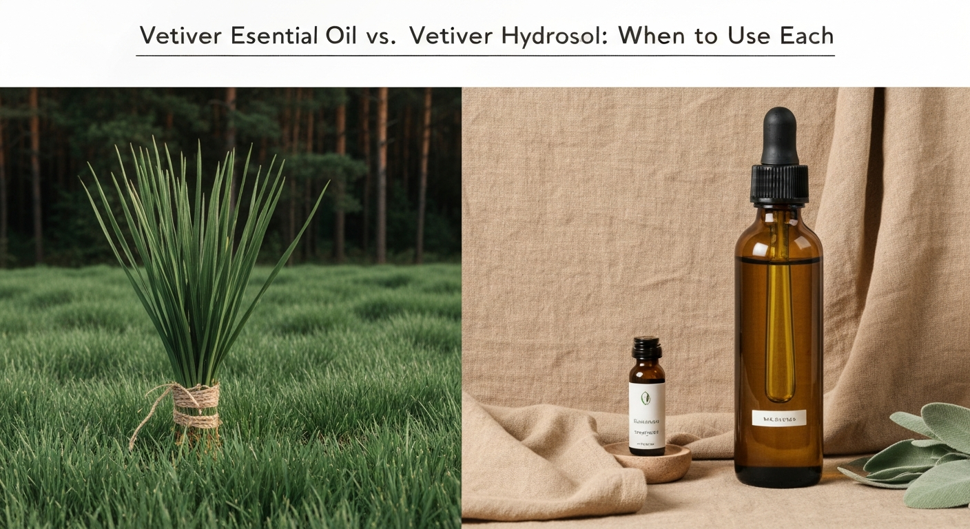 Vetiver Essential Oil vs. Vetiver Hydrosol: When to Use Each