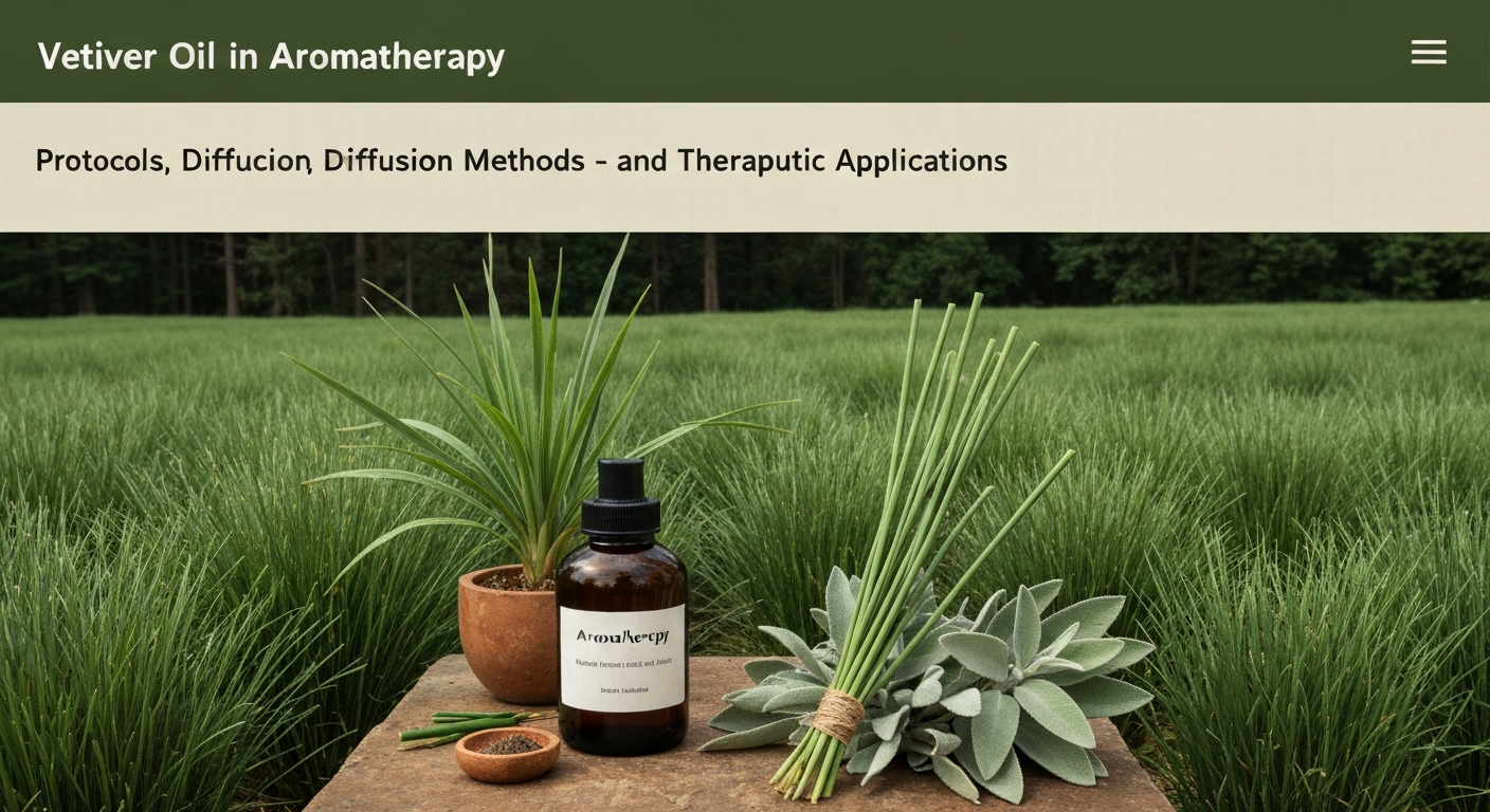 Vetiver Oil in Aromatherapy: Protocols, Diffusion Methods, and Therapeutic Applications